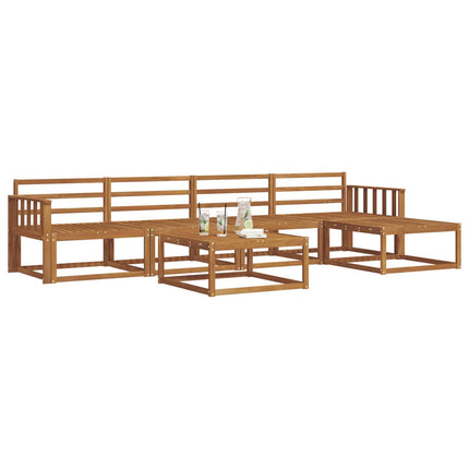 Utomhussoffset 6 pcs Naturfärg Massivt Akaciaträ