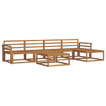 Utomhussoffset 6 pcs Naturfärg Massivt Akaciaträ