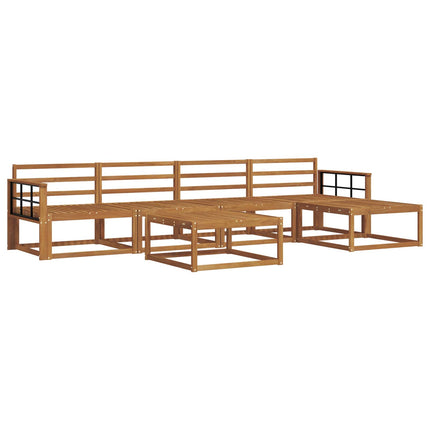 Utomhussoffset 6 pcs Naturfärg Massivt Akaciaträ