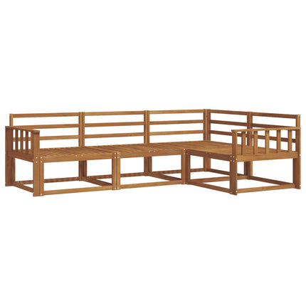 Utomhussoffset 4 pcs Naturfärg Massivt Akaciaträ