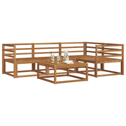 Utomhussoffset 5 pcs Naturfärg Massivt Akaciaträ