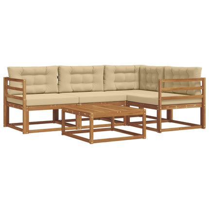 Utomhussoffset med kudde 5 pcs Naturlig och Beige
