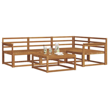 Utomhussoffset 5 pcs Naturfärg Massivt Akaciaträ