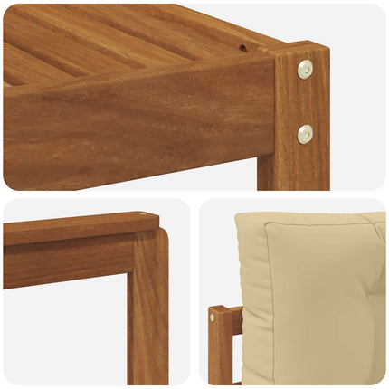 Utomhussoffset med kudde 5 pcs Naturlig och Beige