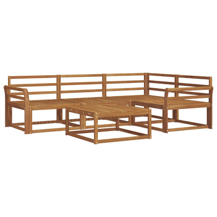 Utomhussoffset 5 pcs Naturfärg Massivt Akaciaträ