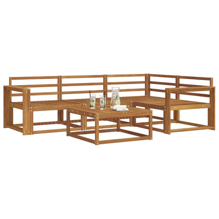 Utomhussoffset 5 pcs Naturfärg Massivt Akaciaträ