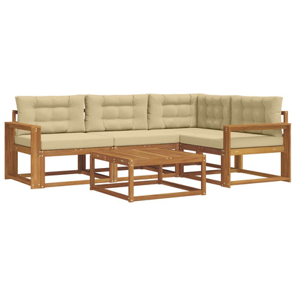 Utomhussoffset med kudde 5 pcs Naturlig och Beige