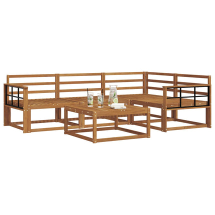 Utomhussoffset 5 pcs Naturfärg Massivt Akaciaträ