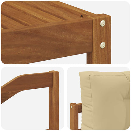 Utomhussoffset med kudde 5 pcs Naturlig och Beige