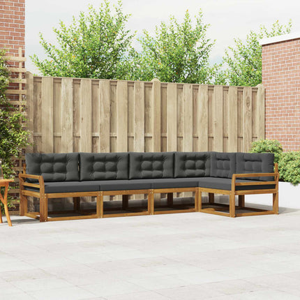 Utomhussoffset med kudde 5 pcs Naturlig och Antracit