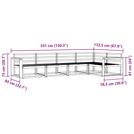 Utomhussoffset 5 pcs Naturlig Massivt Akaciaträ
