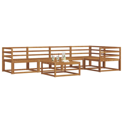 Utomhussoffset 6 pcs Naturlig Massivt Akaciaträ