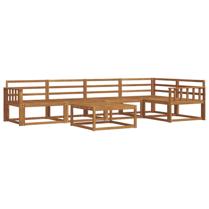 Utomhussoffset 6 pcs Naturlig Massivt Akaciaträ