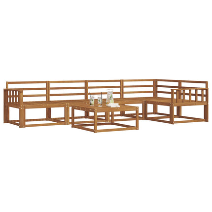 Utomhussoffset 6 pcs Naturlig Massivt Akaciaträ