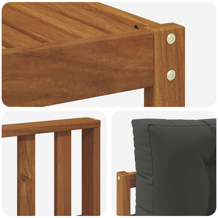 Utomhussoffset med kudde 6 pcs Naturlig och Antracit