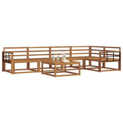 Utomhussoffset 6 pcs Naturlig Massivt Akaciaträ