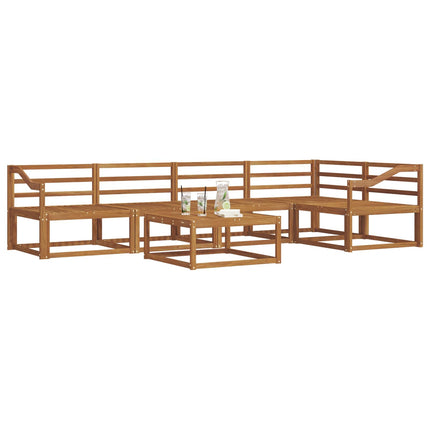Utomhussoffset 6 pcs Naturlig Massivt Akaciaträ