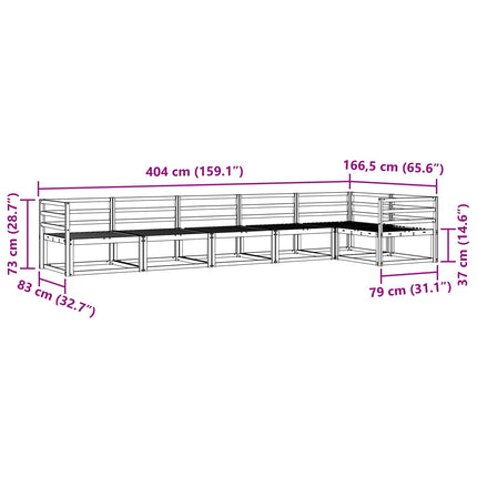Utomhussoffset 6 pcs Naturlig Massivt Akaciaträ