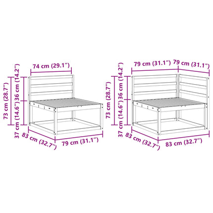Utomhussoffset 6 pcs Naturlig Massivt Akaciaträ