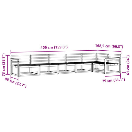 Utomhussoffset 6 pcs Naturlig Massivt Akaciaträ