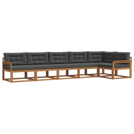Utomhussoffset med kudde 6 pcs Naturlig och Antracit