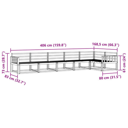 Utomhussoffset 6 pcs Naturlig Massivt Akaciaträ