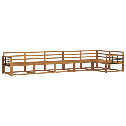 Utomhussoffset 6 pcs Naturlig Massivt Akaciaträ