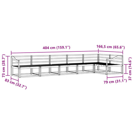 Utomhussoffset 6 pcs Naturlig Massivt Akaciaträ