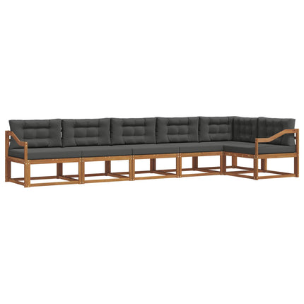 Utomhussoffset med kudde 6 pcs Naturlig och Antracit