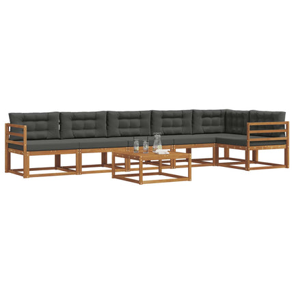 Utomhussoffset med kudde 7 pcs Naturlig och Antracit