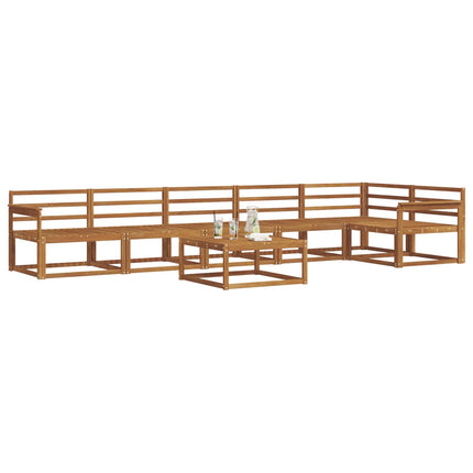 Utomhussoffset 7 pcs Naturfärg Massivt Akaciaträ