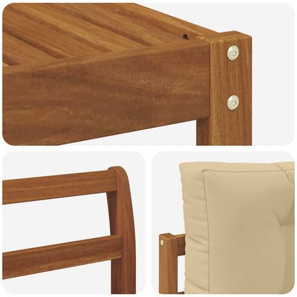 Utomhussoffset med kudde 7 pcs Naturlig och Beige