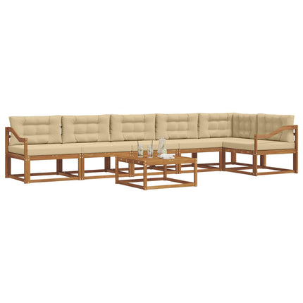 Utomhussoffset med kudde 7 pcs Naturlig och Beige