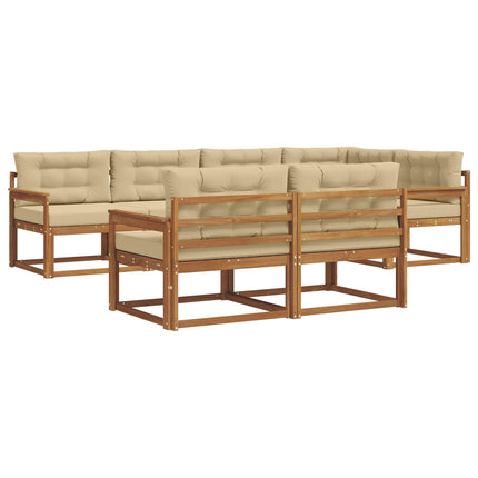 Utomhussoffset med kudde 7 pcs Naturlig och Beige