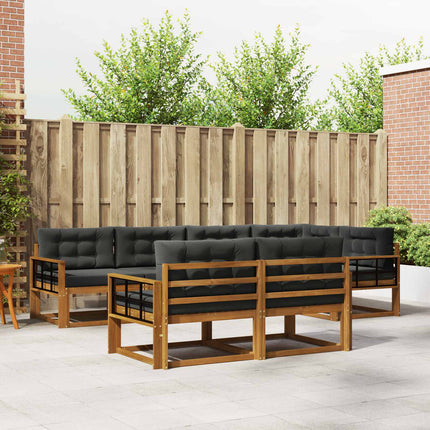 Utomhussoffset med kudde 7 pcs Naturlig och Antracit