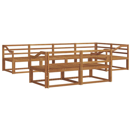 Utomhussoffset 7 pcs Naturlig Massivt Akaciaträ