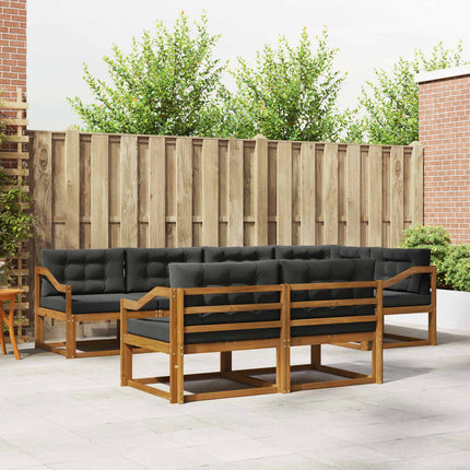 Utomhussoffset med kudde 7 pcs Naturlig och Antracit