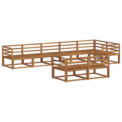 Utomhussoffset 8 pcs Naturfärg Massivt Akaciaträ