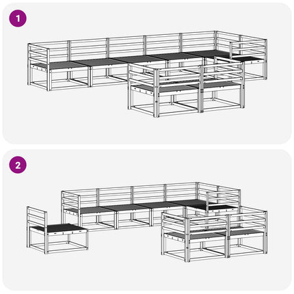 Utomhussoffset 8 pcs Naturfärg Massivt Akaciaträ