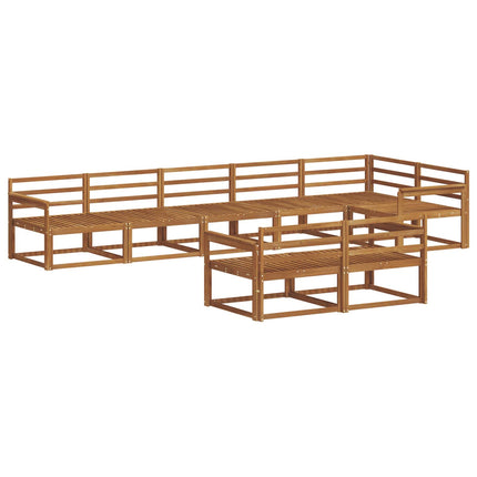 Utomhussoffset 8 pcs Naturfärg Massivt Akaciaträ