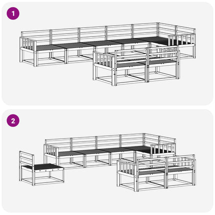 Utomhussoffset 8 pcs Naturfärg Massivt Akaciaträ