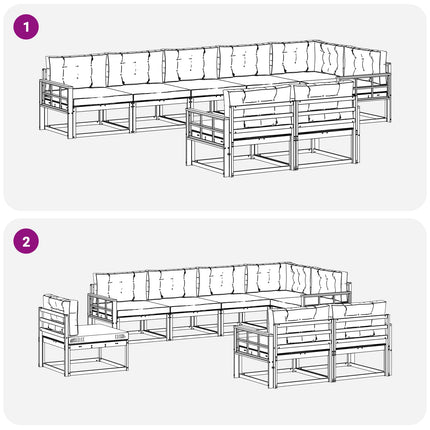 Utomhussoffset med kudde 8 pcs Naturlig och Beige
