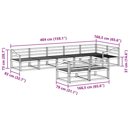Utomhussoffset 8 pcs Naturfärg Massivt Akaciaträ
