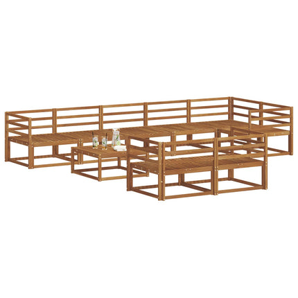 Utomhussoffset 9 pcs Naturlig Massivt Akaciaträ