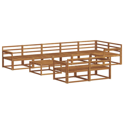 Utomhussoffset 9 pcs Naturlig Massivt Akaciaträ