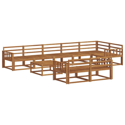 Utomhussoffset 9 pcs Naturlig Massivt Akaciaträ