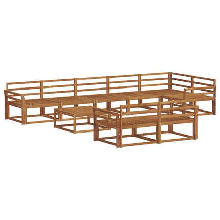 Utomhussoffset 9 pcs Naturlig Massivt Akaciaträ