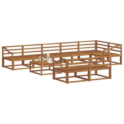 Utomhussoffset 9 pcs Naturlig Massivt Akaciaträ