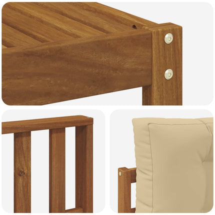 Utomhussoffset med kudde 6 pcs Naturlig och Beige