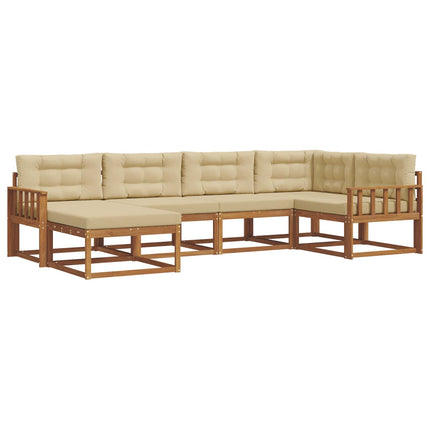 Utomhussoffset 6 st Naturlig och Beige